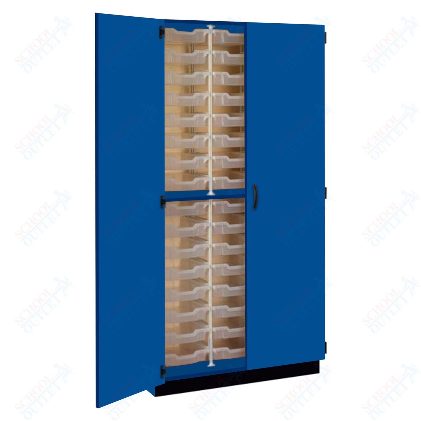 Tall Units 48 3" Bin Trays with Door, Lock and Base Molding (83243 K84) - SchoolOutlet