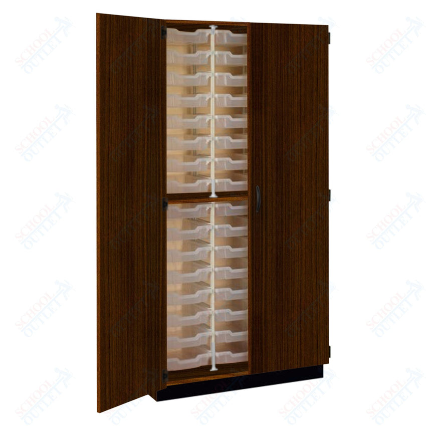 Tall Units 48 3" Bin Trays with Door, Lock and Base Molding (83243 K84) - SchoolOutlet