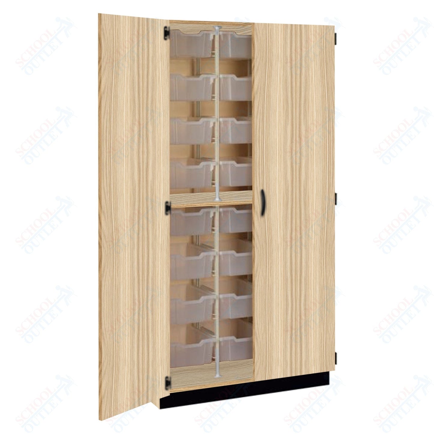 Tall Units 48 3" Bin Trays with Door, Lock and Base Molding (83243 K84) - SchoolOutlet