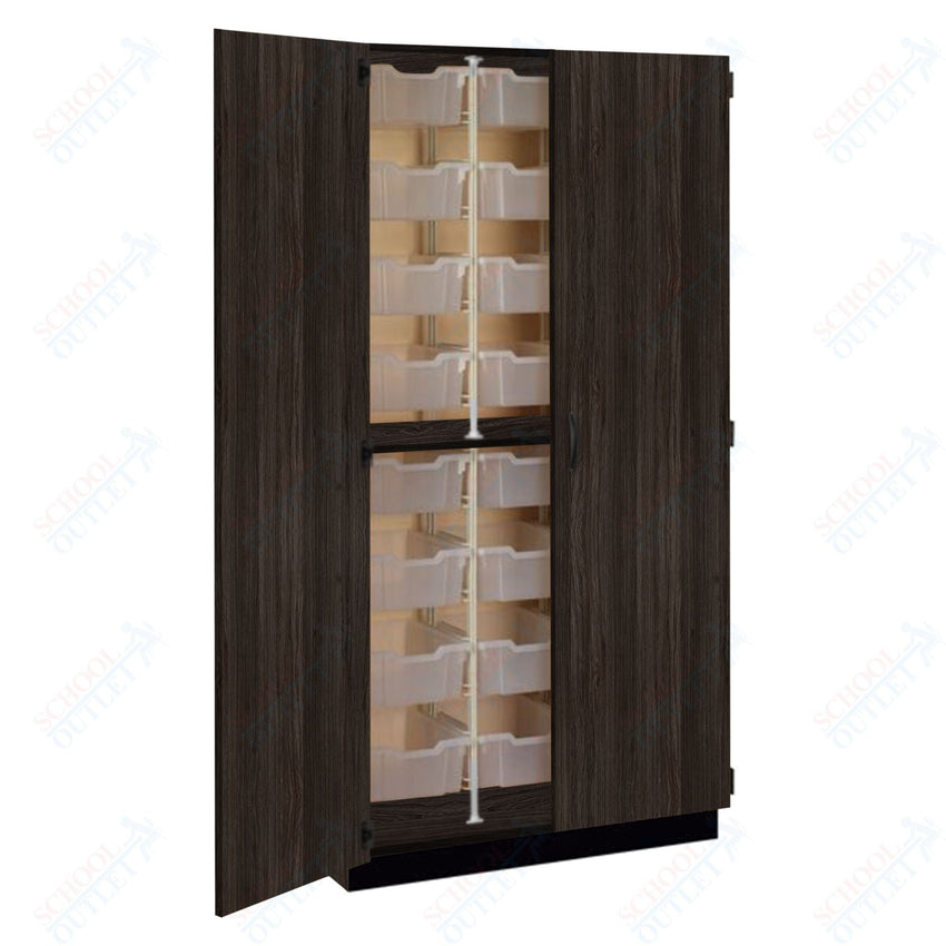 Tall Units 48 3" Bin Trays with Door, Lock and Base Molding (83243 K84) - SchoolOutlet