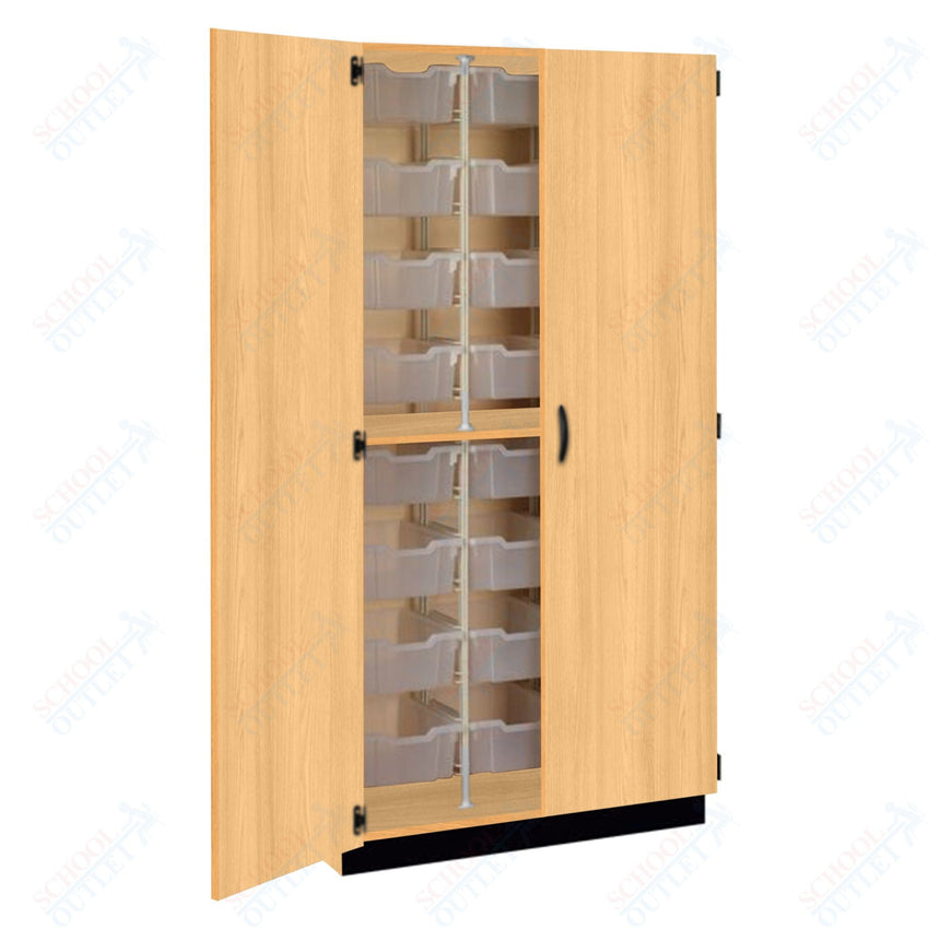 Tall Units 48 3" Bin Trays with Door, Lock and Base Molding (83243 K84) - SchoolOutlet