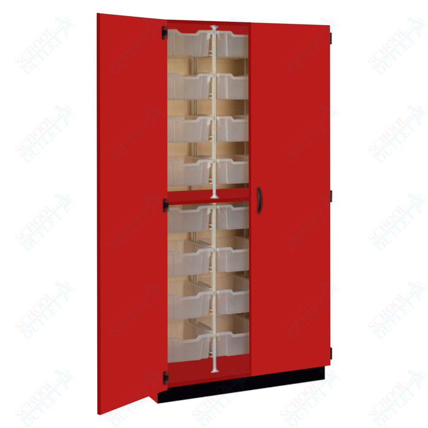 Tall Units 48 3" Bin Trays with Door, Lock and Base Molding (83243 K84) - SchoolOutlet