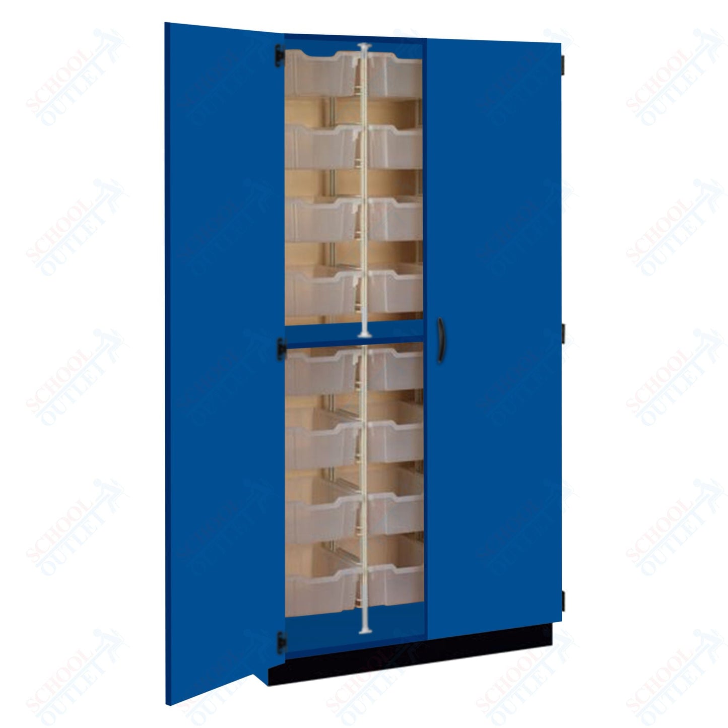 Tall Units 48 3" Bin Trays with Door, Lock and Base Molding (83243 K84) - SchoolOutlet