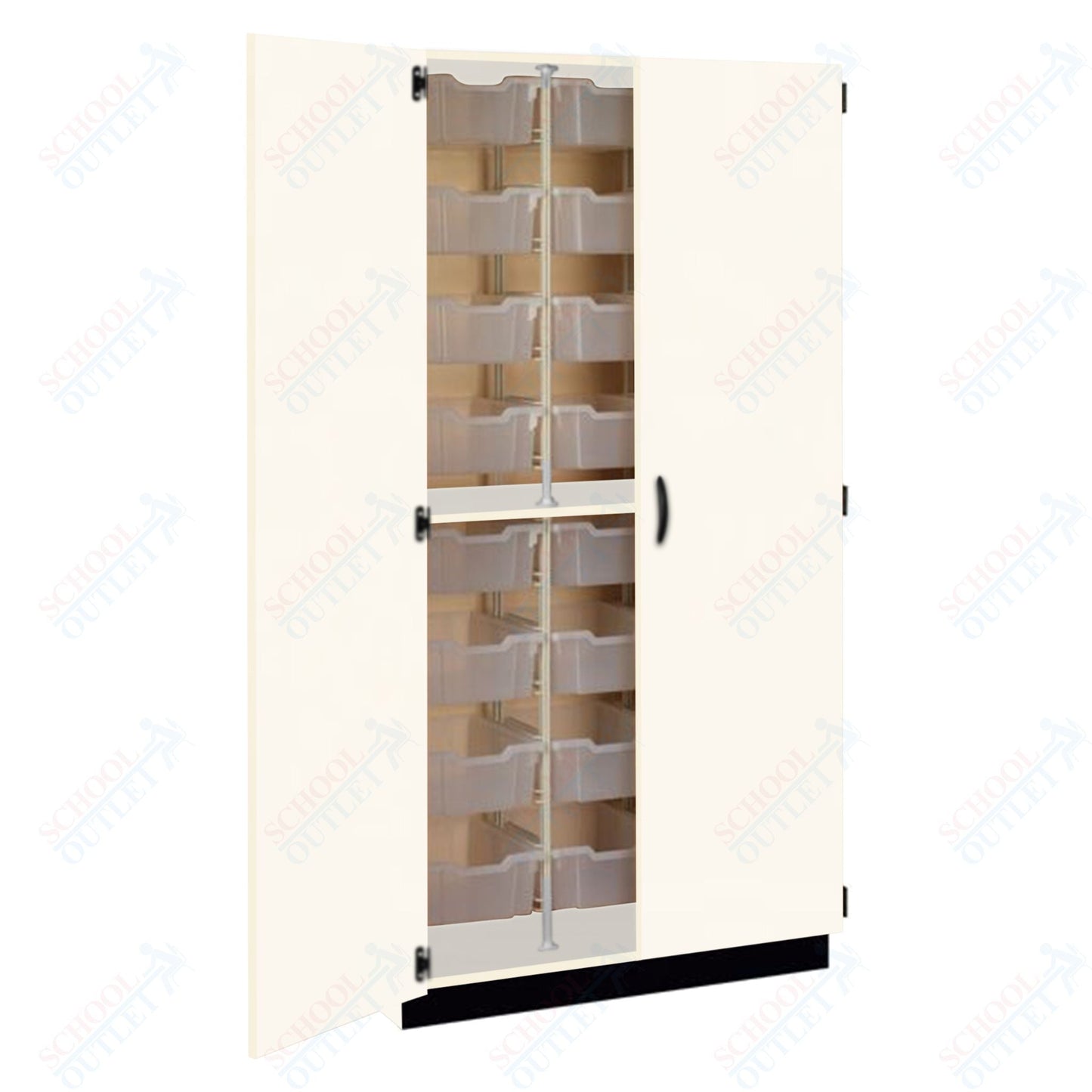 Tall Units 48 3" Bin Trays with Door, Lock and Base Molding (83243 K84) - SchoolOutlet