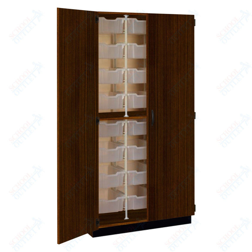 Tall Units 48 3" Bin Trays with Door, Lock and Base Molding (83243 K84) - SchoolOutlet