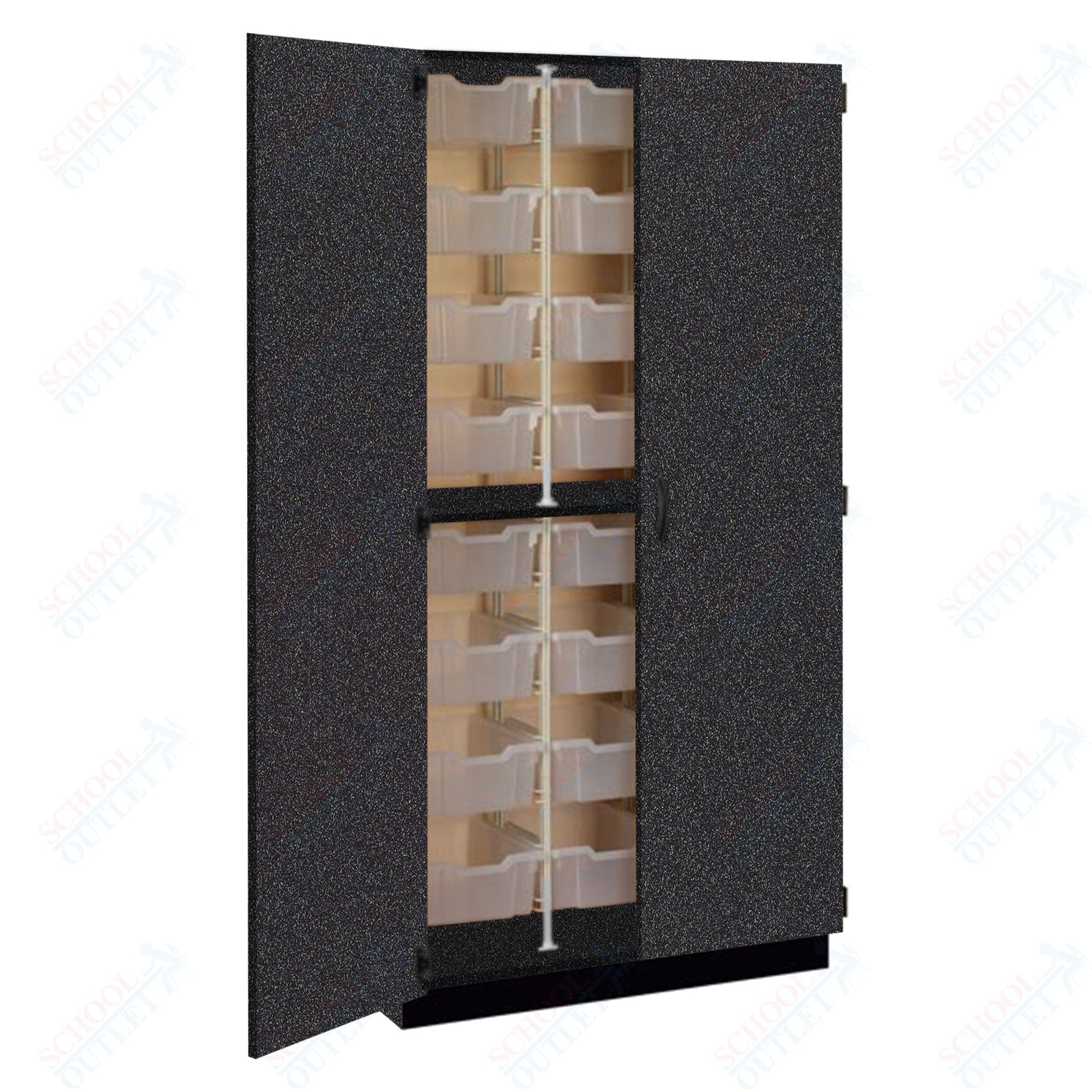 Tall Units 48 3" Bin Trays with Door, Lock and Base Molding (83243 K84) - SchoolOutlet