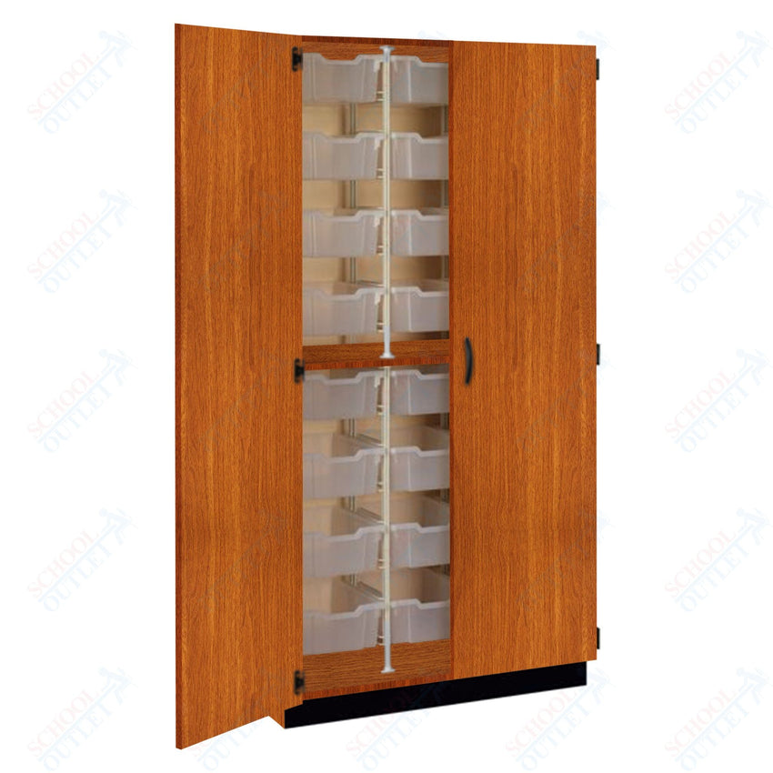 Tall Units 48 3" Bin Trays with Door, Lock and Base Molding (83243 K84) - SchoolOutlet