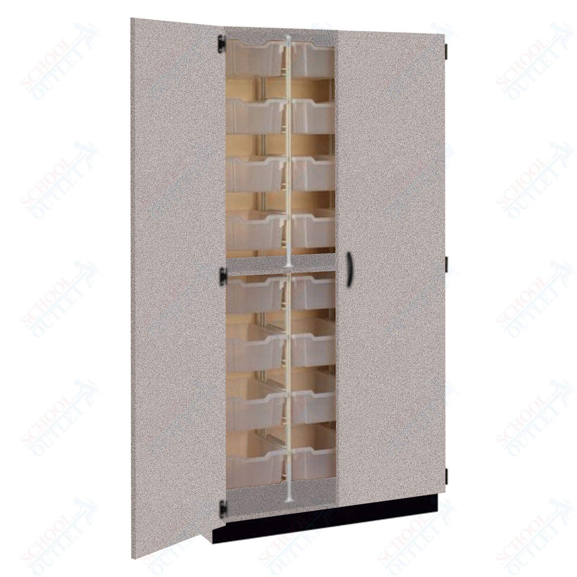 Tall Units 48 3" Bin Trays with Door, Lock and Base Molding (83243 K84) - SchoolOutlet