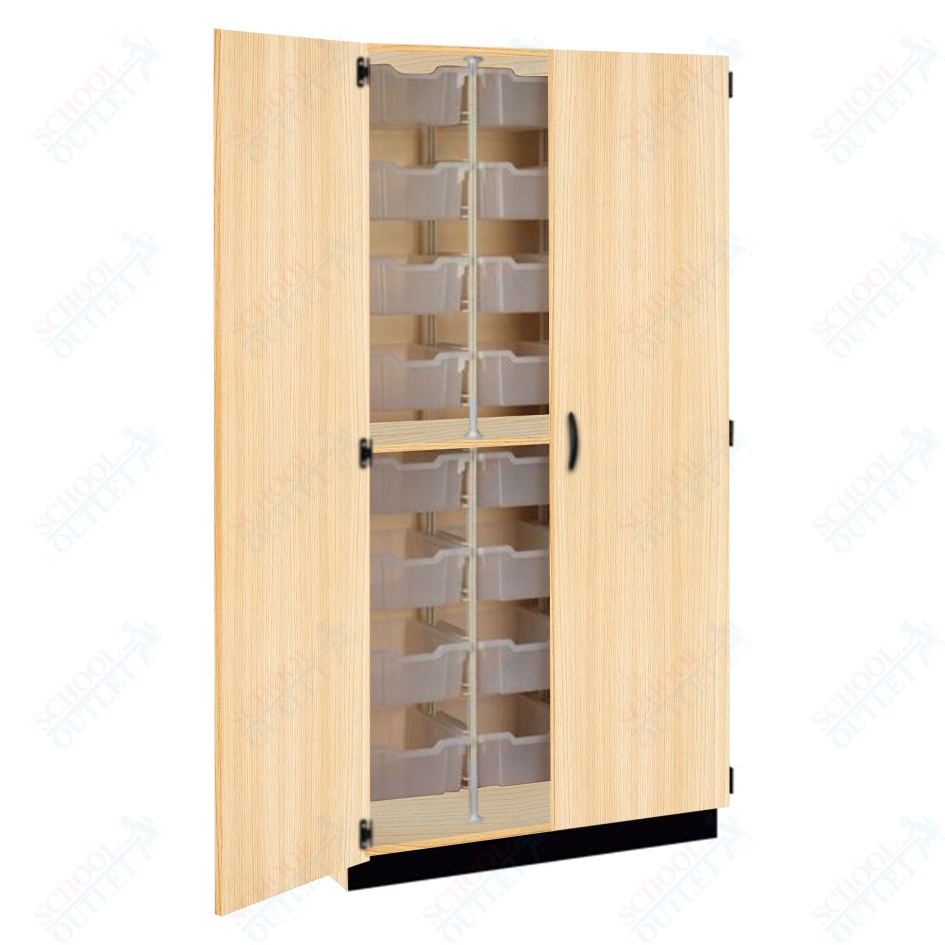 Tall Units 48 3" Bin Trays with Door, Lock and Base Molding (83243 K84) - SchoolOutlet