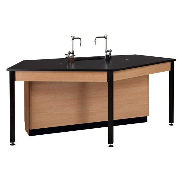 85"W Phenolic Top Four Student Table with Sink (84032 K36 24) - SchoolOutlet