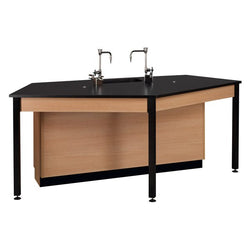 85"W Phenolic Top Four Student Table with Sink (84032 K36 24)