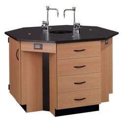 56"W Phenolic Top Four Student Octagon Island Table with Sink (84072 K36 24)