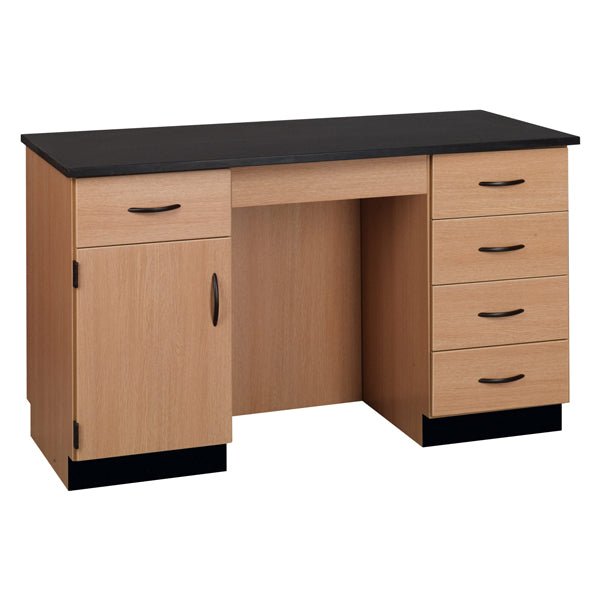 61"W Compact Chemical Resistant Laminate Top Island Desk (84152 K36 21) - SchoolOutlet