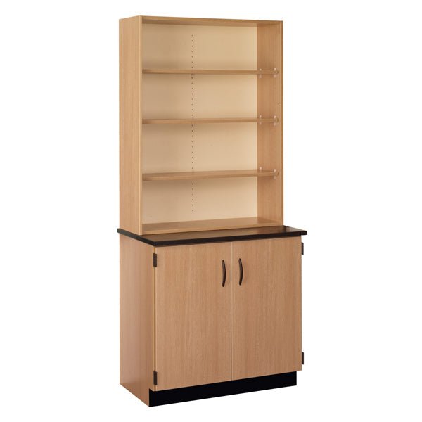 Chemical Resistant Laminate Top Open Shelf Hutch with Lock and Base Molding (84200 K84 21) - SchoolOutlet