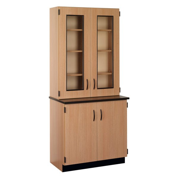 Chemical Resistant Laminate Top Display Hutch with Lock and Base Molding (84204 K84 21) - SchoolOutlet