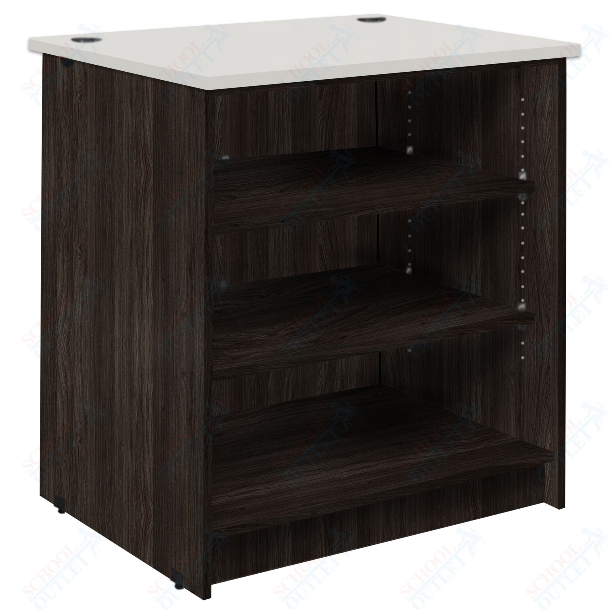 Circulation Desk Units with 3 Open Shelves (88002 Z40) - SchoolOutlet