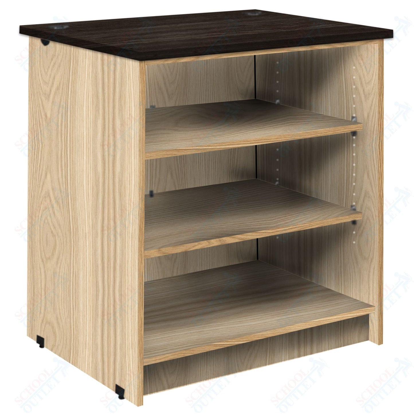 Circulation Desk Units with 3 Open Shelves (88002 Z40) - SchoolOutlet