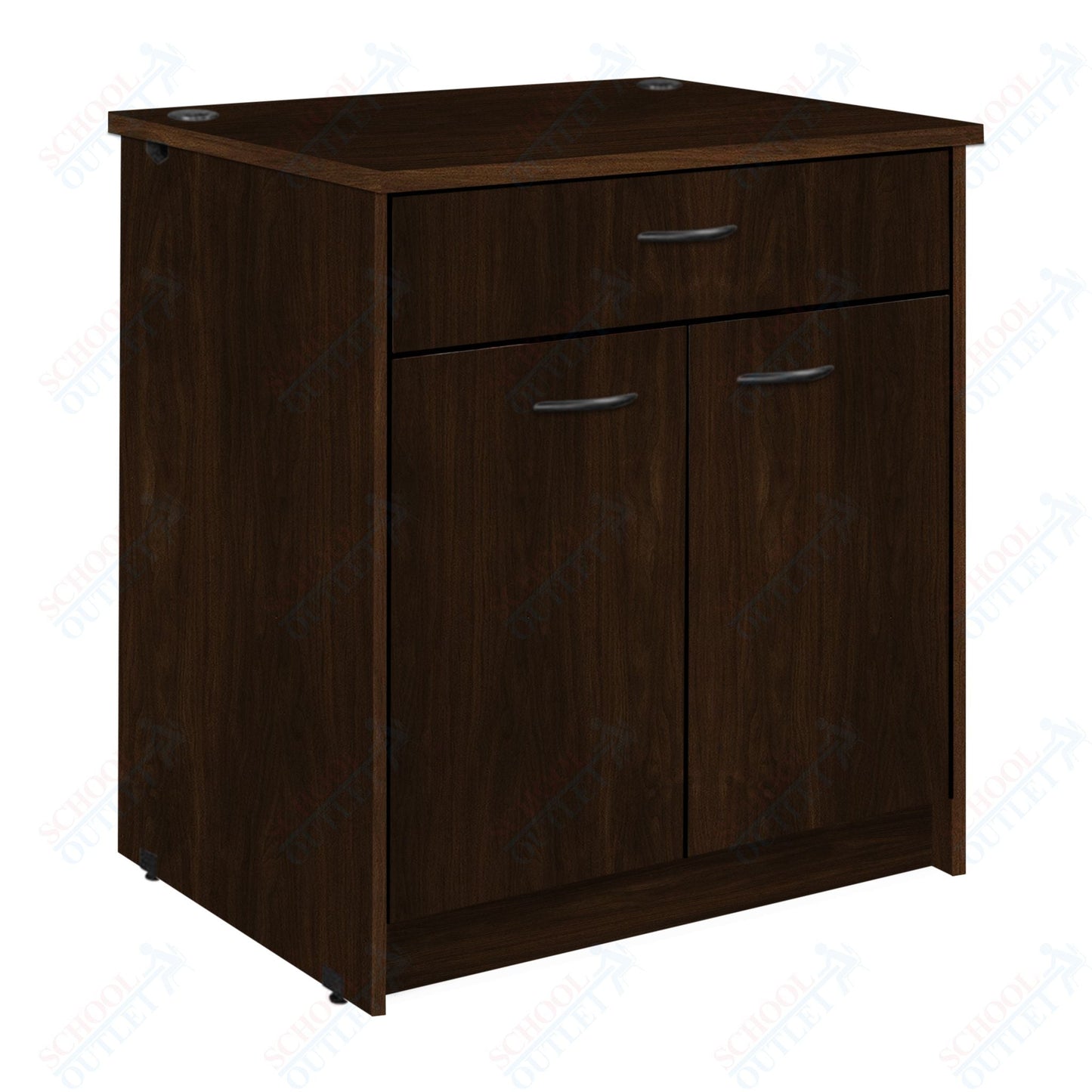 Lockable Circulation Desk Station with Drawer and Adjustable Shelf Unit (88012 H40) - SchoolOutlet