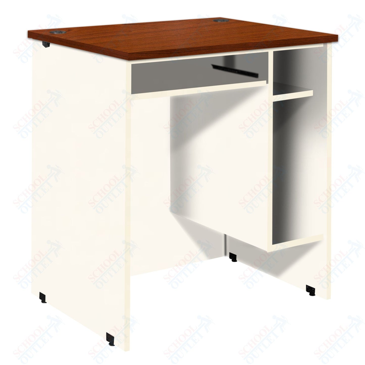 CPU Station with Pullout Keyboard Tray, CPU Compartment and Adjustable Shelf (88032 Z40) - SchoolOutlet