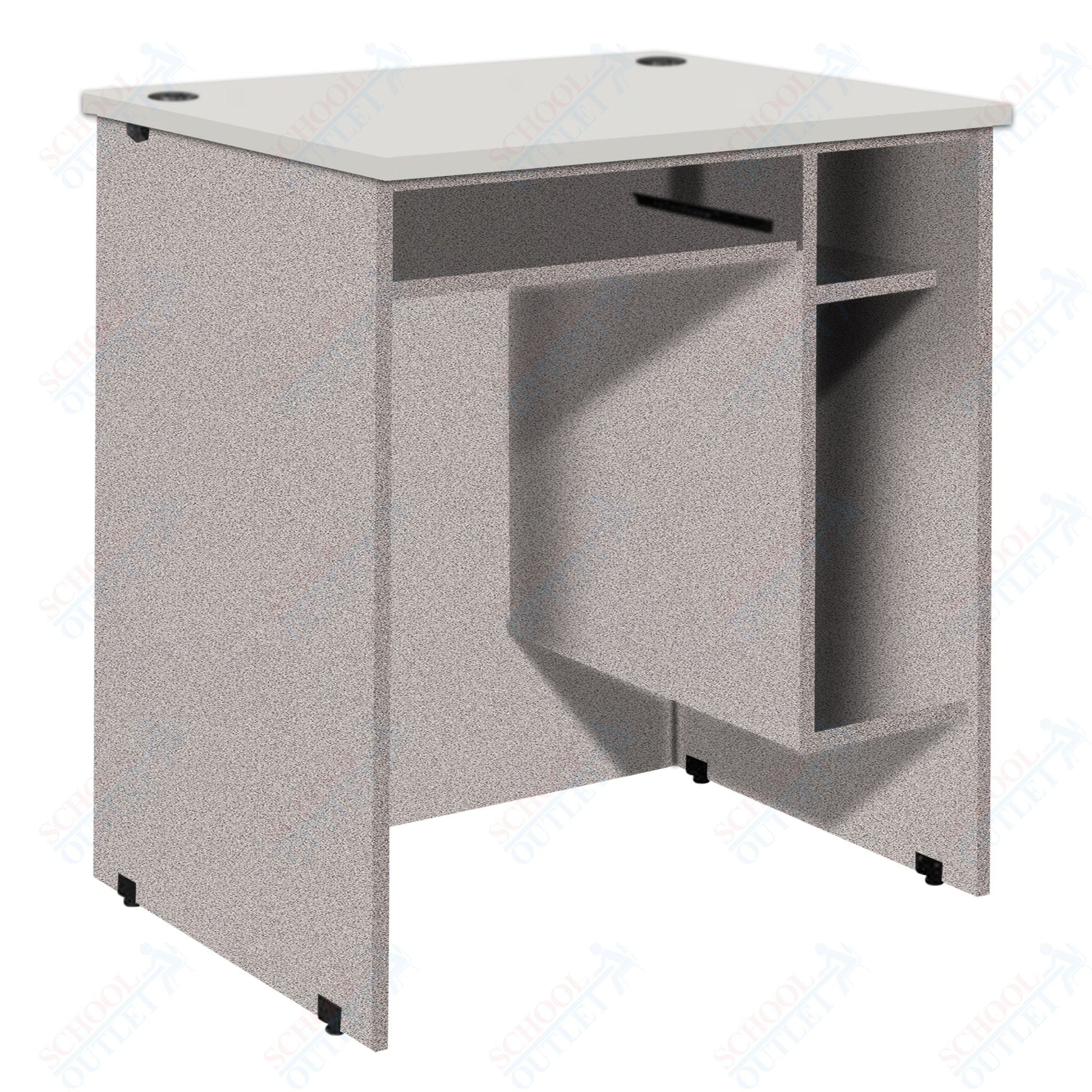 CPU Station with Pullout Keyboard Tray, CPU Compartment and Adjustable Shelf (88032 Z40) - SchoolOutlet