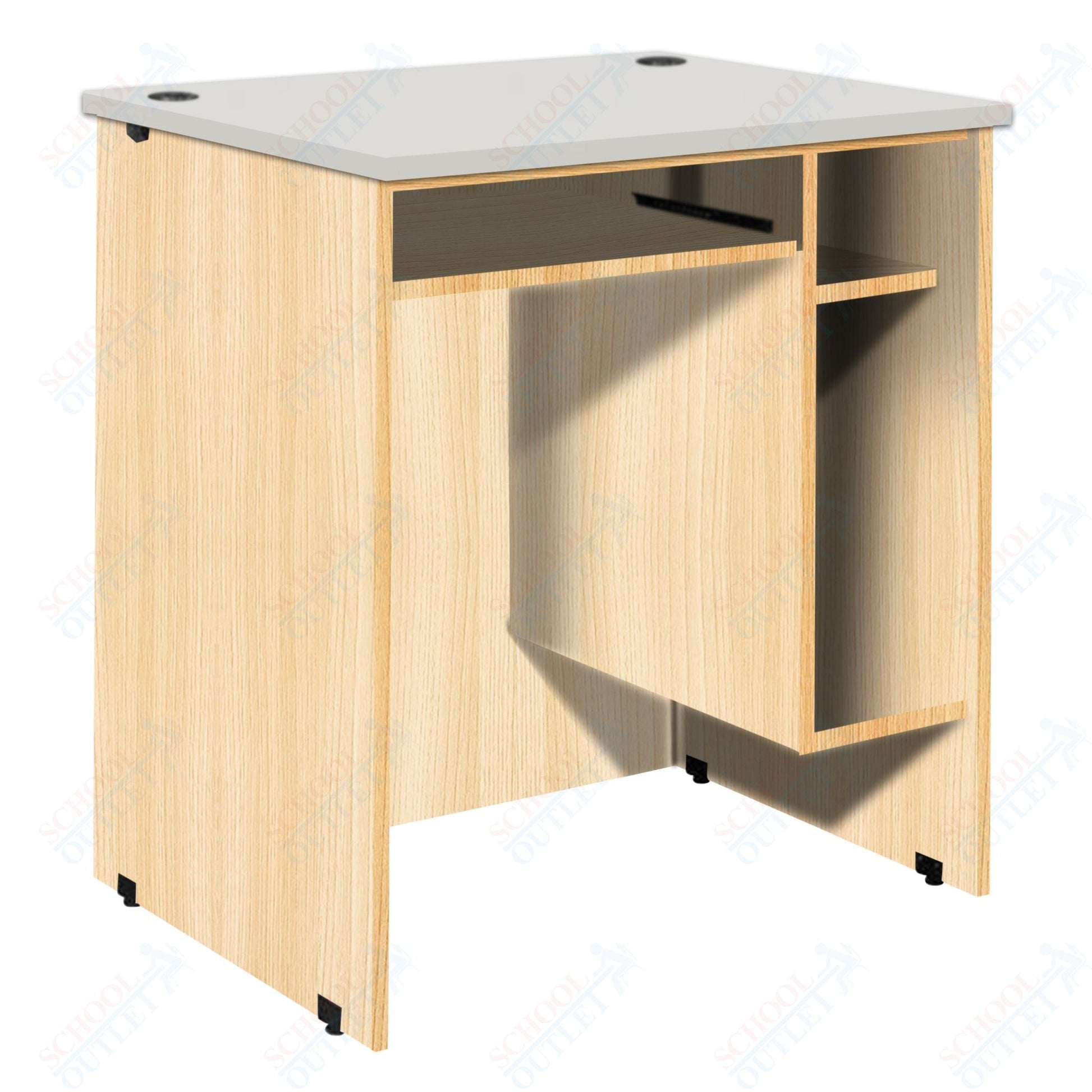 CPU Station with Pullout Keyboard Tray, CPU Compartment and Adjustable Shelf (88032 Z40) - SchoolOutlet