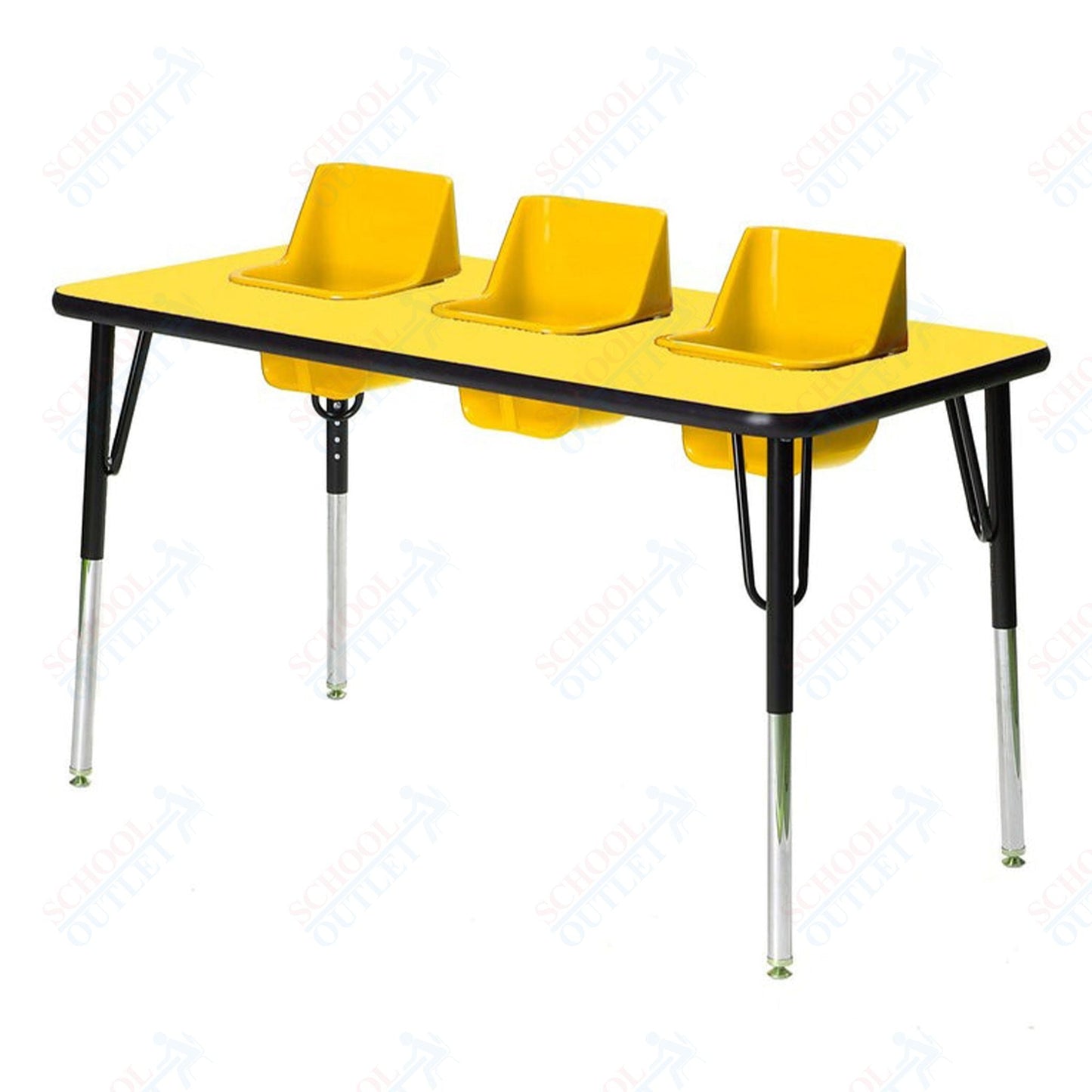 Three - Seat Rectangular Toddler Table (Toddler Tables TOD - TT3) - SchoolOutlet