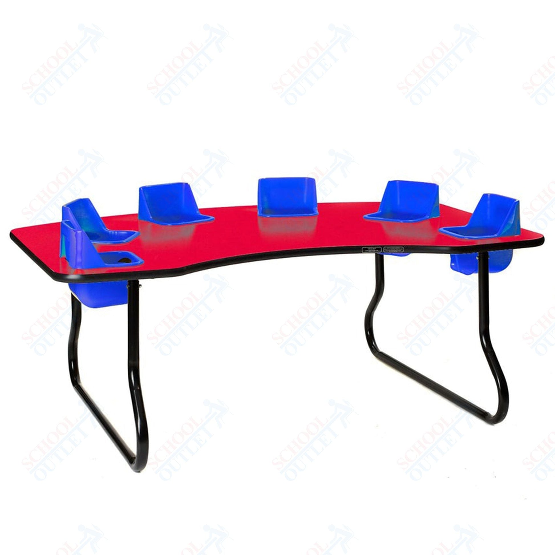 Six - Seat Kidney Toddler Table (27" H) (Toddler Tables TOD - TT627) - SchoolOutlet