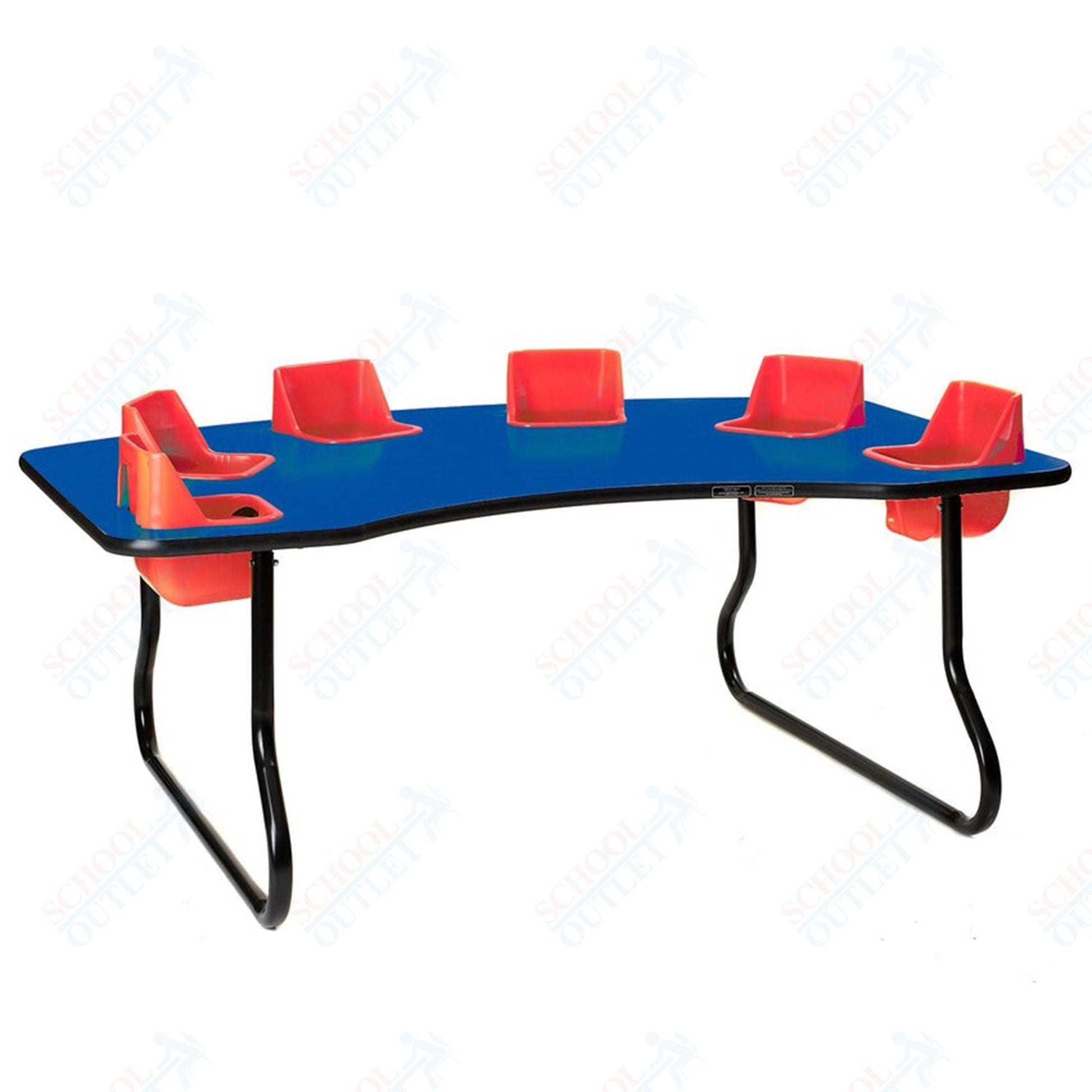 Six - Seat Kidney Toddler Table (27" H) (Toddler Tables TOD - TT627) - SchoolOutlet