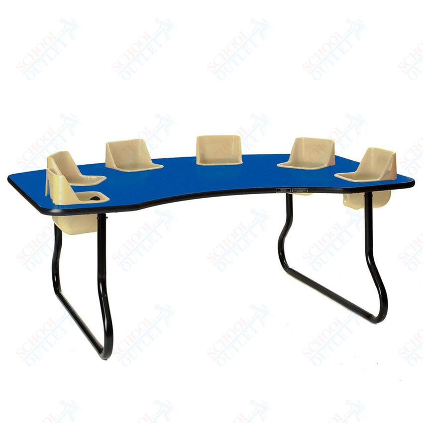 Six - Seat Kidney Toddler Table (27" H) (Toddler Tables TOD - TT627) - SchoolOutlet