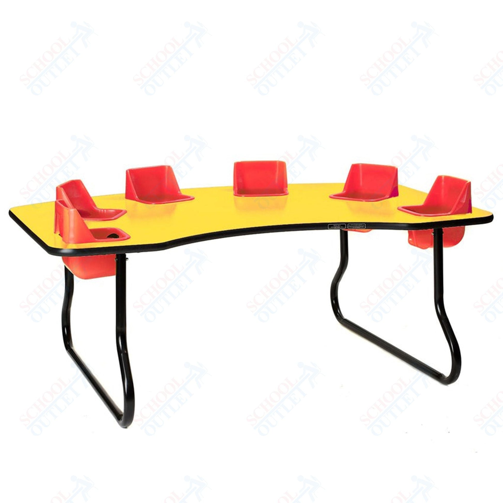 Six - Seat Kidney Toddler Table (27" H) (Toddler Tables TOD - TT627) - SchoolOutlet