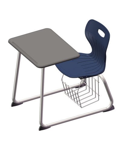 USA Capitol Euroflex 14" Seat Height Sled Combo Desks with Book Basket and HPL Top (USC - 3014HPCL) - SchoolOutlet