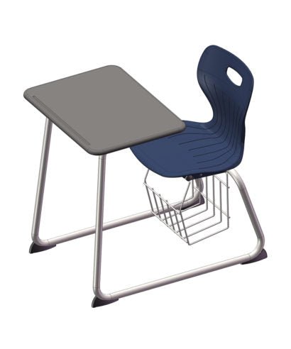 USA Capitol Euroflex 18" Seat Height Sled Combo Desks with Book Basket Hard Palstic Top (USC - 3018HP) - SchoolOutlet