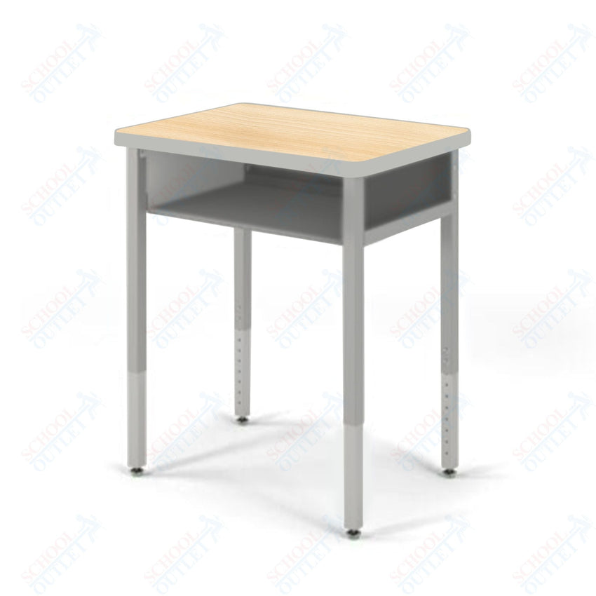 USA Capitol Focus Classroom Student Desk, Adjustable Height 22" - 33", Hard Plastic Top and Book Box (311) - SchoolOutlet