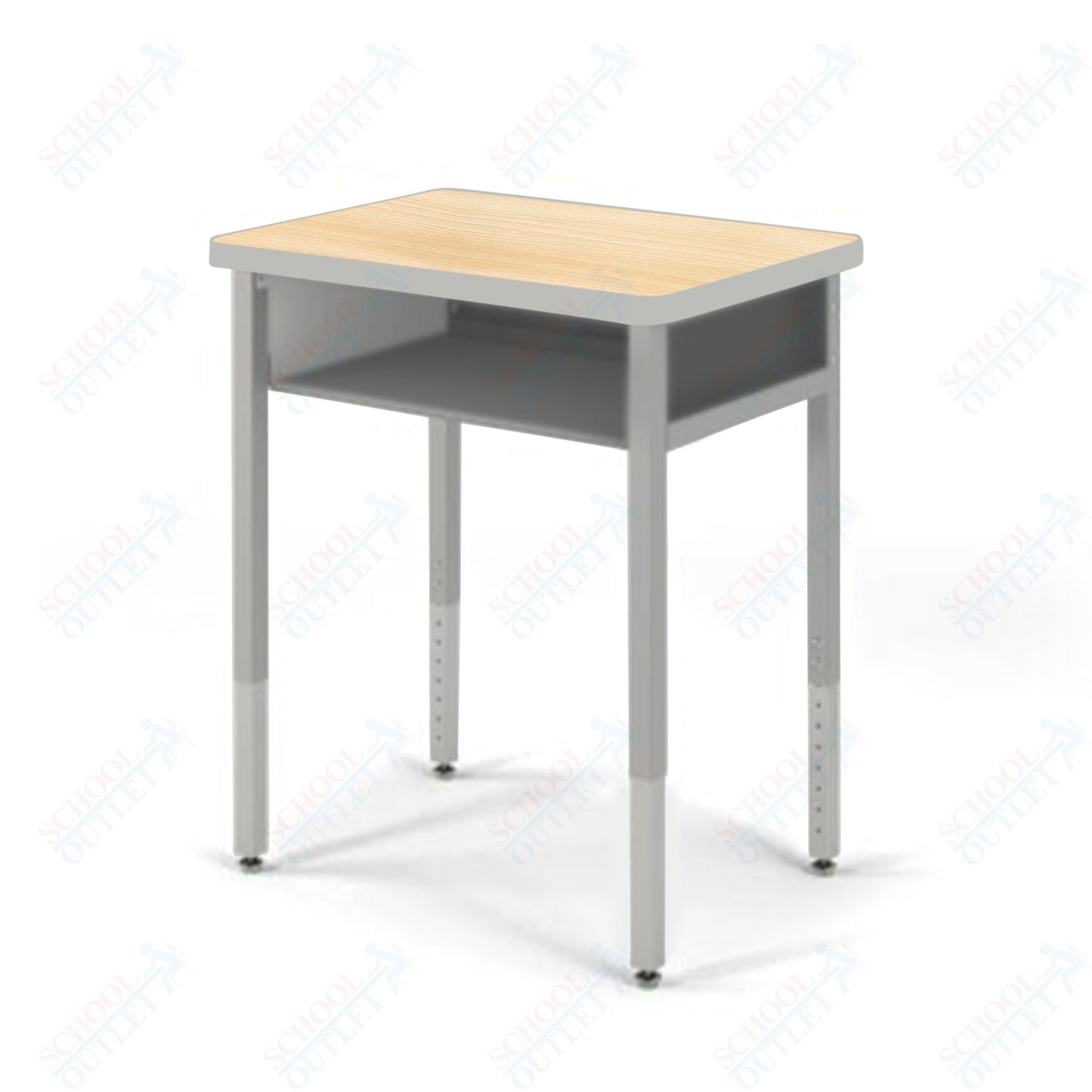 USA Capitol Focus Classroom Student Desk, Adjustable Height 22" - 33", Laminate Top w/ Sprayed Edge and Book Box (311SE) - SchoolOutlet