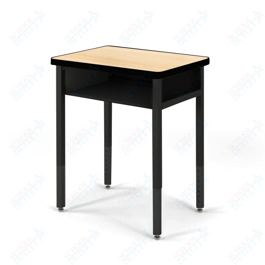 USA Capitol Focus Classroom Student Desk, Adjustable Height 22" - 33", Laminate Top w/ Sprayed Edge and Book Box (311SE) - SchoolOutlet