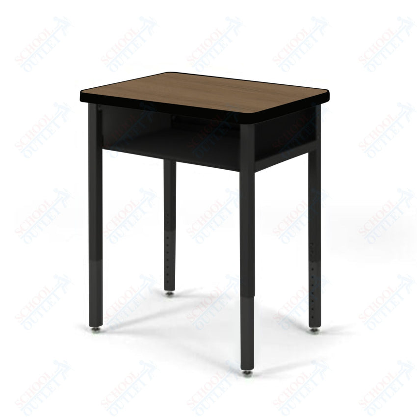 USA Capitol Focus Classroom Student Desk, Adjustable Height 22" - 33", Laminate Top w/ Sprayed Edge and Book Box (311SE) - SchoolOutlet