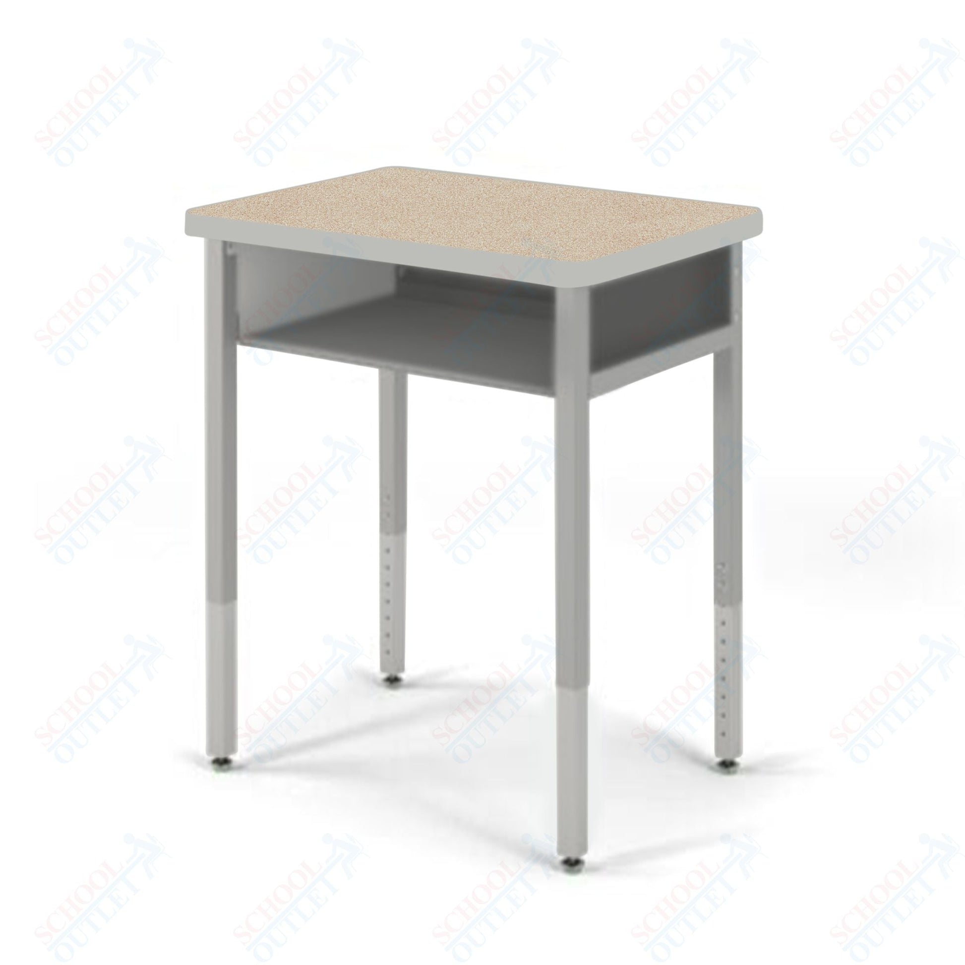 USA Capitol Focus Classroom Student Desk, Adjustable Height 22" - 33", Laminate Top w/ Sprayed Edge and Book Box (311SE) - SchoolOutlet