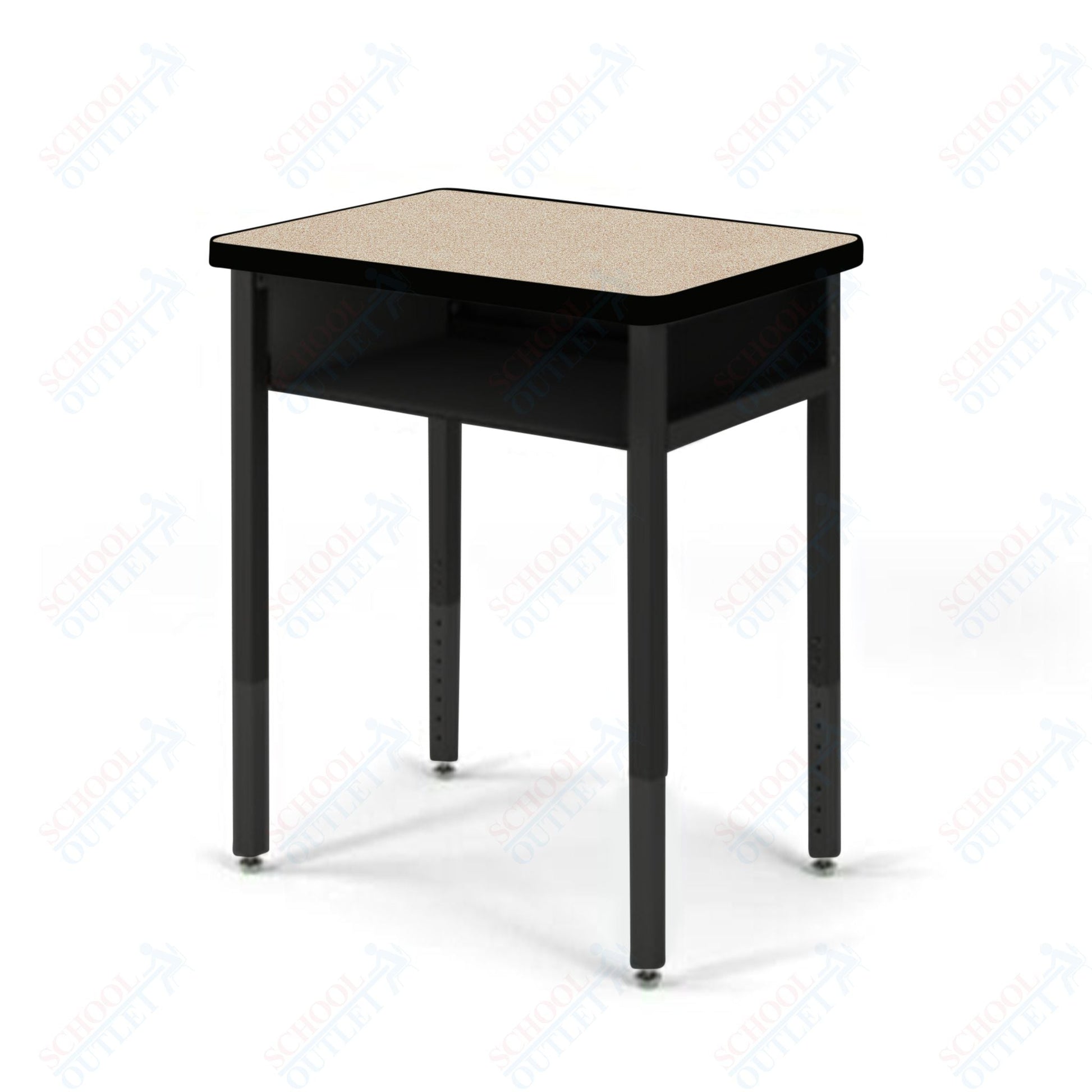 USA Capitol Focus Classroom Student Desk, Adjustable Height 22" - 33", Laminate Top w/ Sprayed Edge and Book Box (311SE) - SchoolOutlet