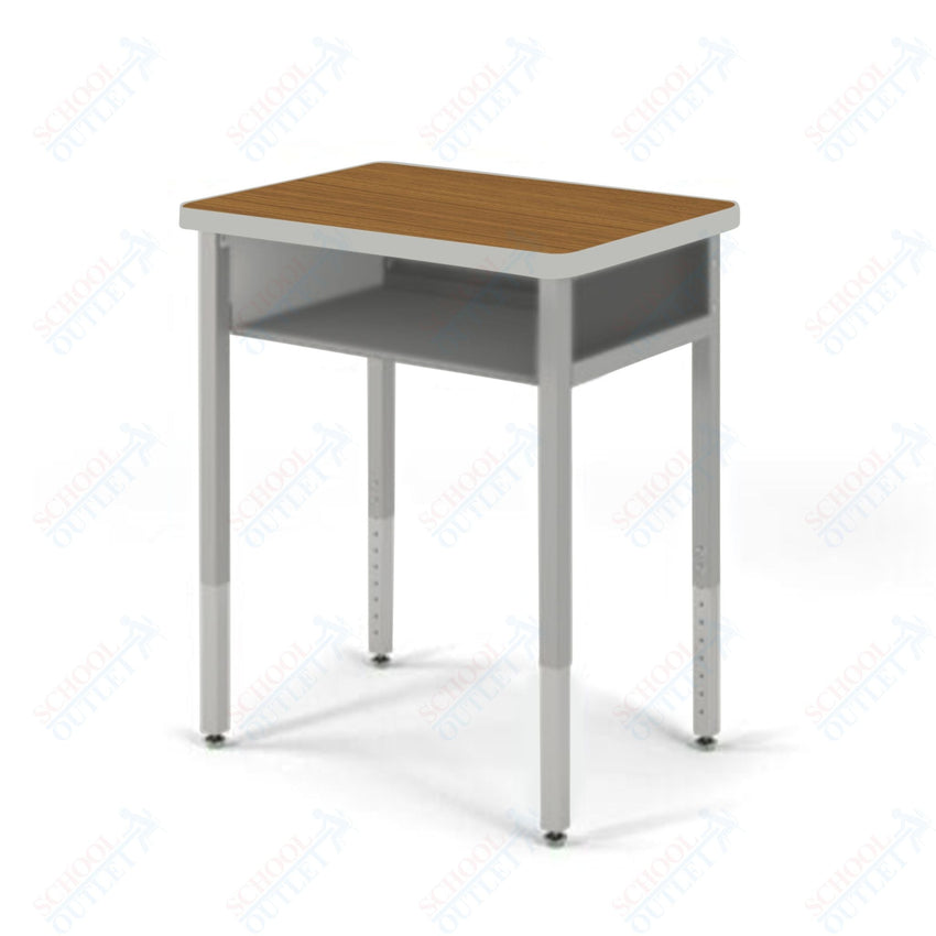 USA Capitol Focus Classroom Student Desk, Adjustable Height 22" - 33", Laminate Top w/ Sprayed Edge and Book Box (311SE) - SchoolOutlet