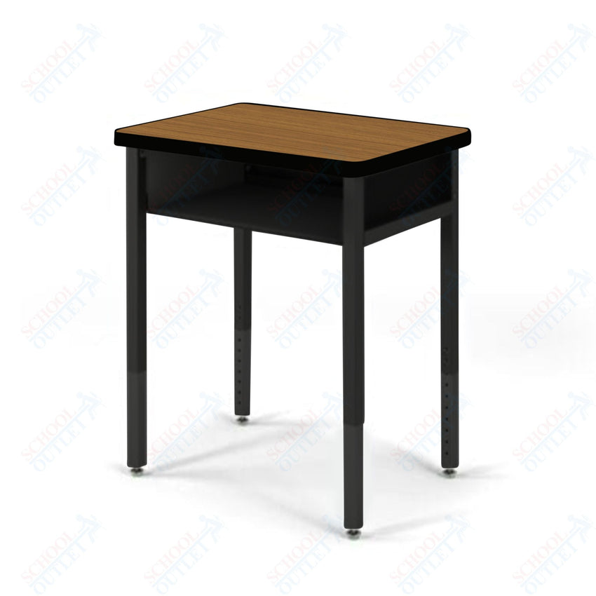 USA Capitol Focus Classroom Student Desk, Adjustable Height 22" - 33", Laminate Top w/ Sprayed Edge and Book Box (311SE) - SchoolOutlet