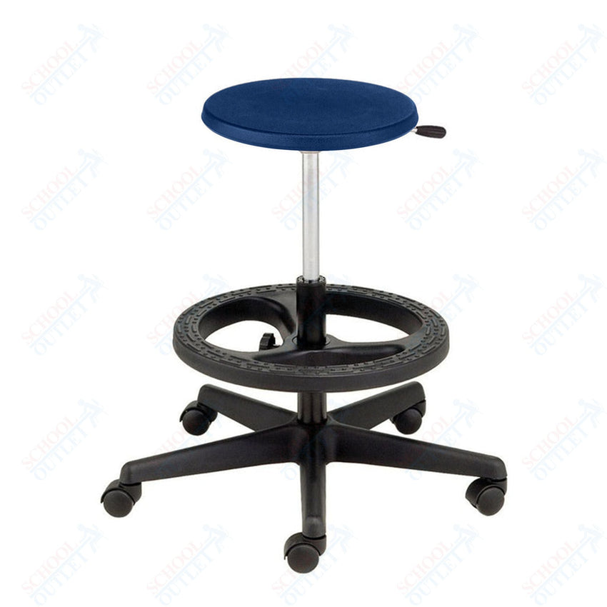 USA Capitol Euroflex Teacher/Lab Poly Seat Stool with Foot ring Adjustable Height 13.5" - 18" (3185) - SchoolOutlet