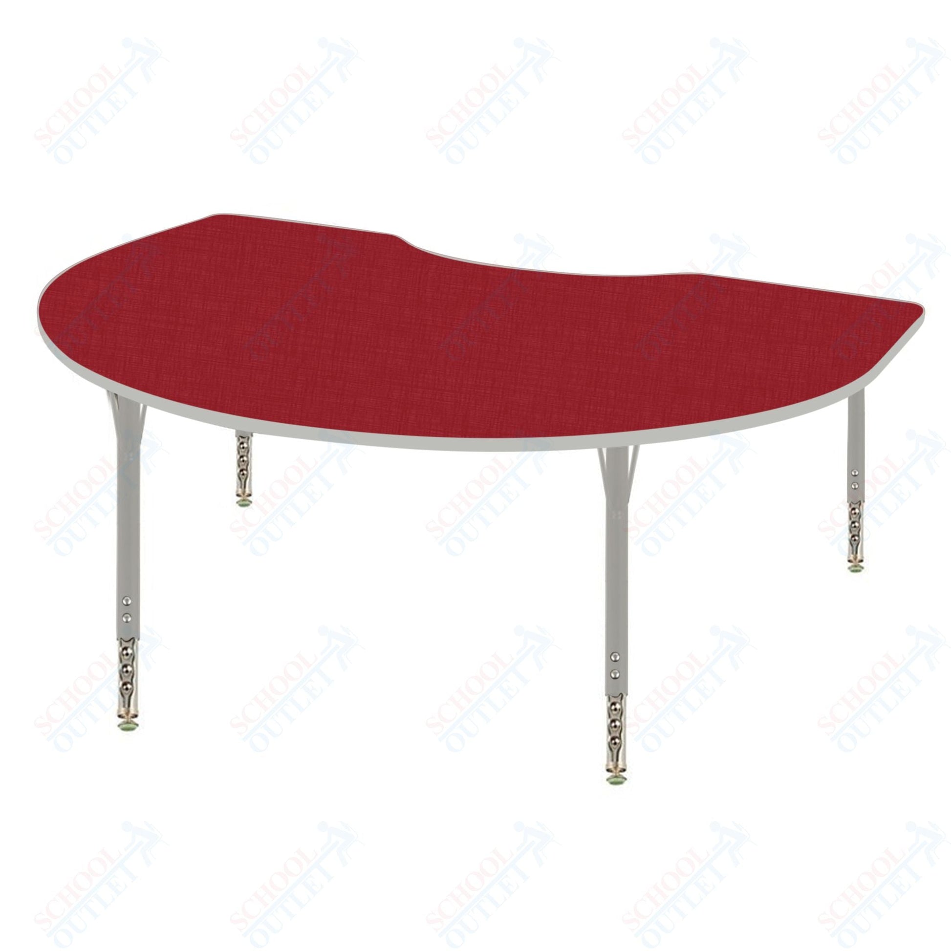 USA Capitol 36" x 60" Kidney Activity Table Adjustable Height 23" - 31" (3660KSE) - SchoolOutlet