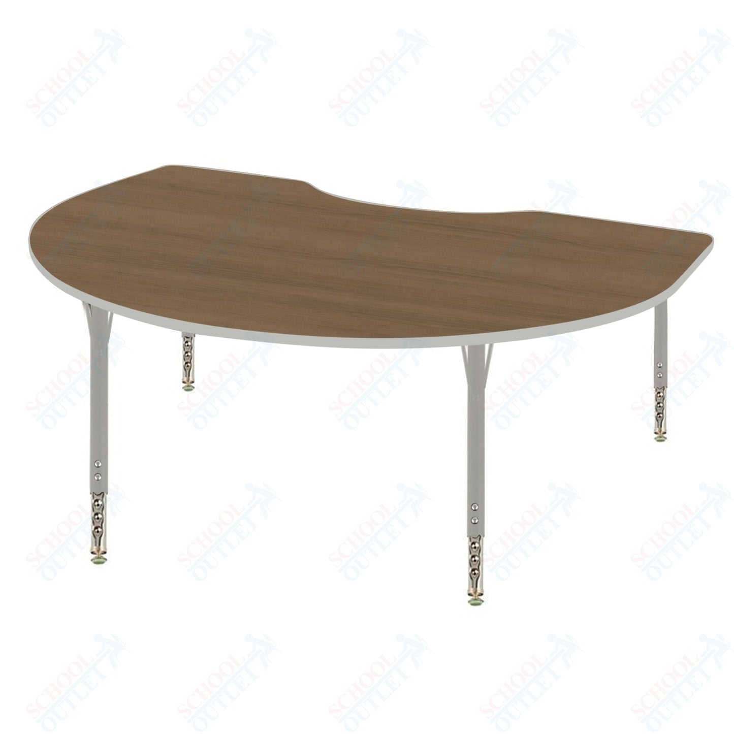 USA Capitol 36" x 60" Kidney Activity Table Adjustable Height 23" - 31" (3660KSE) - SchoolOutlet