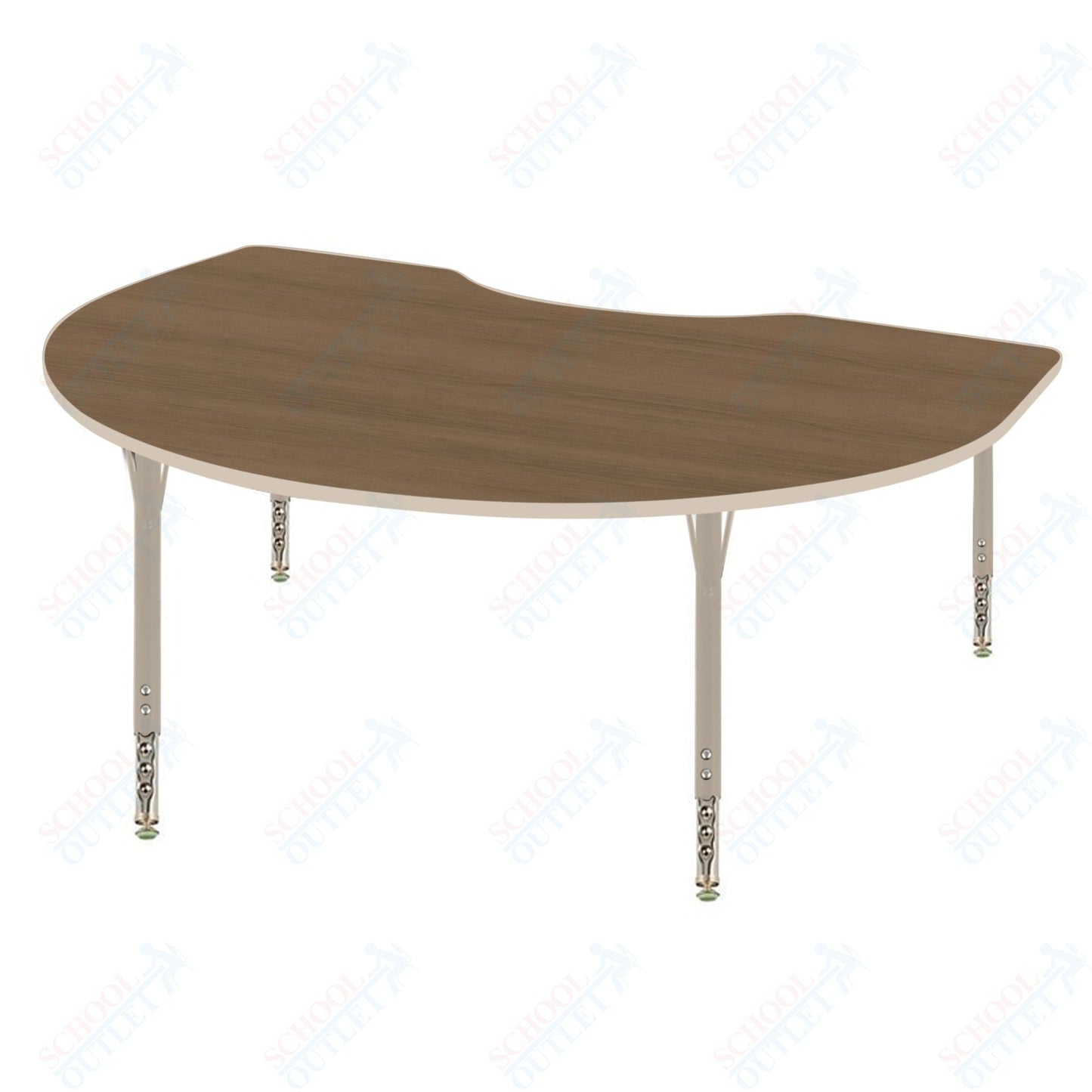 USA Capitol 36" x 60" Kidney Activity Table Adjustable Height 23" - 31" (3660KSE) - SchoolOutlet