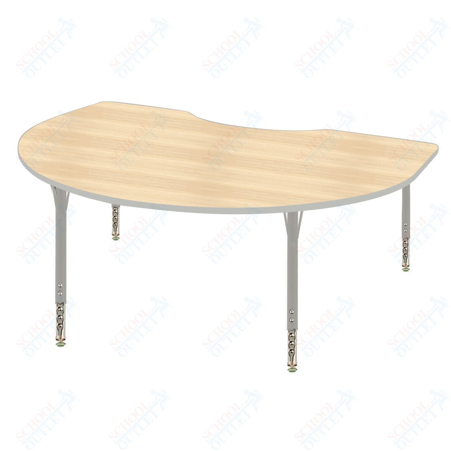 USA Capitol 36" x 72" Kidney Activity Table Adjustable Height 23" - 31" (3672KSE) - SchoolOutlet