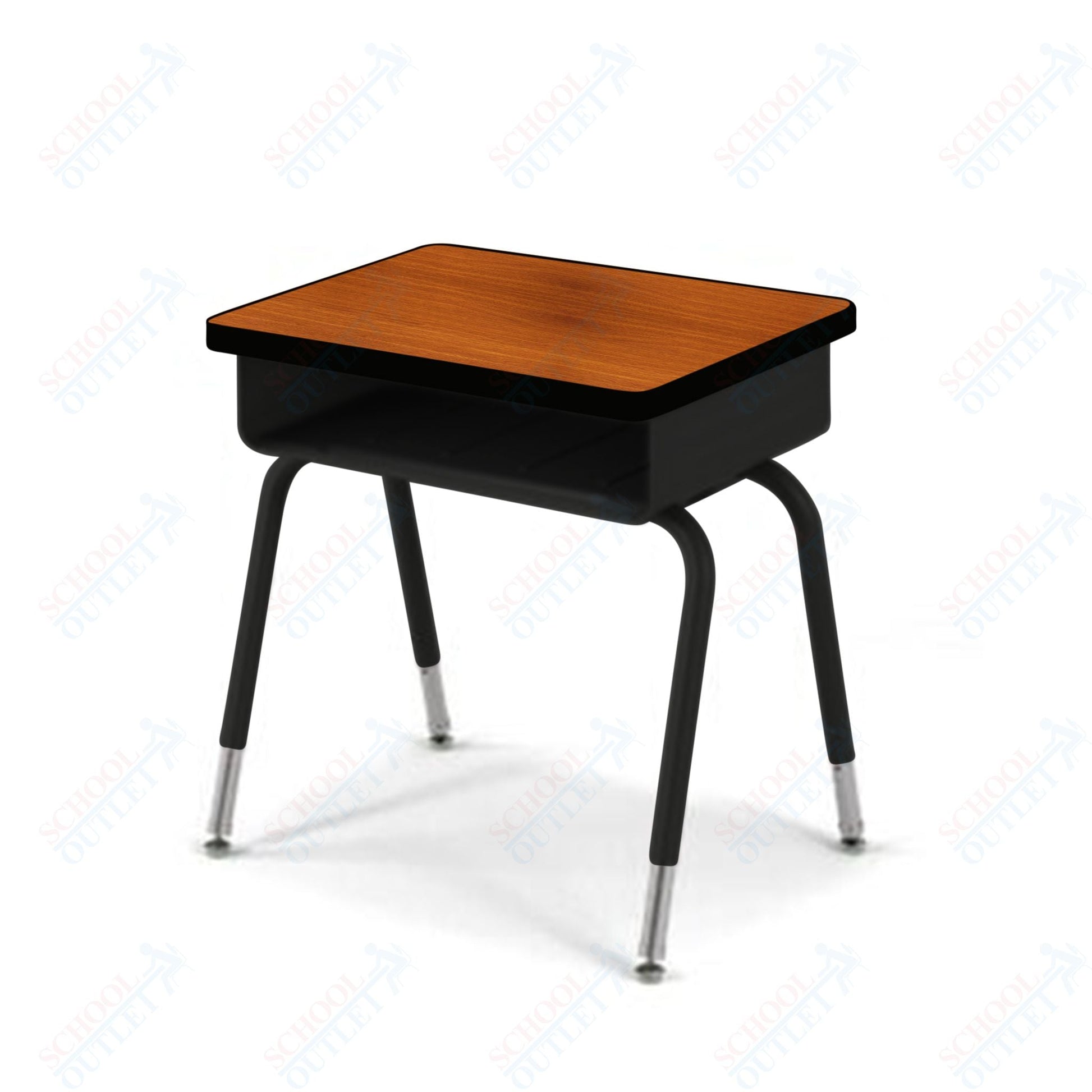 USA Capitol Aptitude Open Front Student Desk, Adjustable Height 23.5" - 30.5", Hard Plastic Top (400) - SchoolOutlet