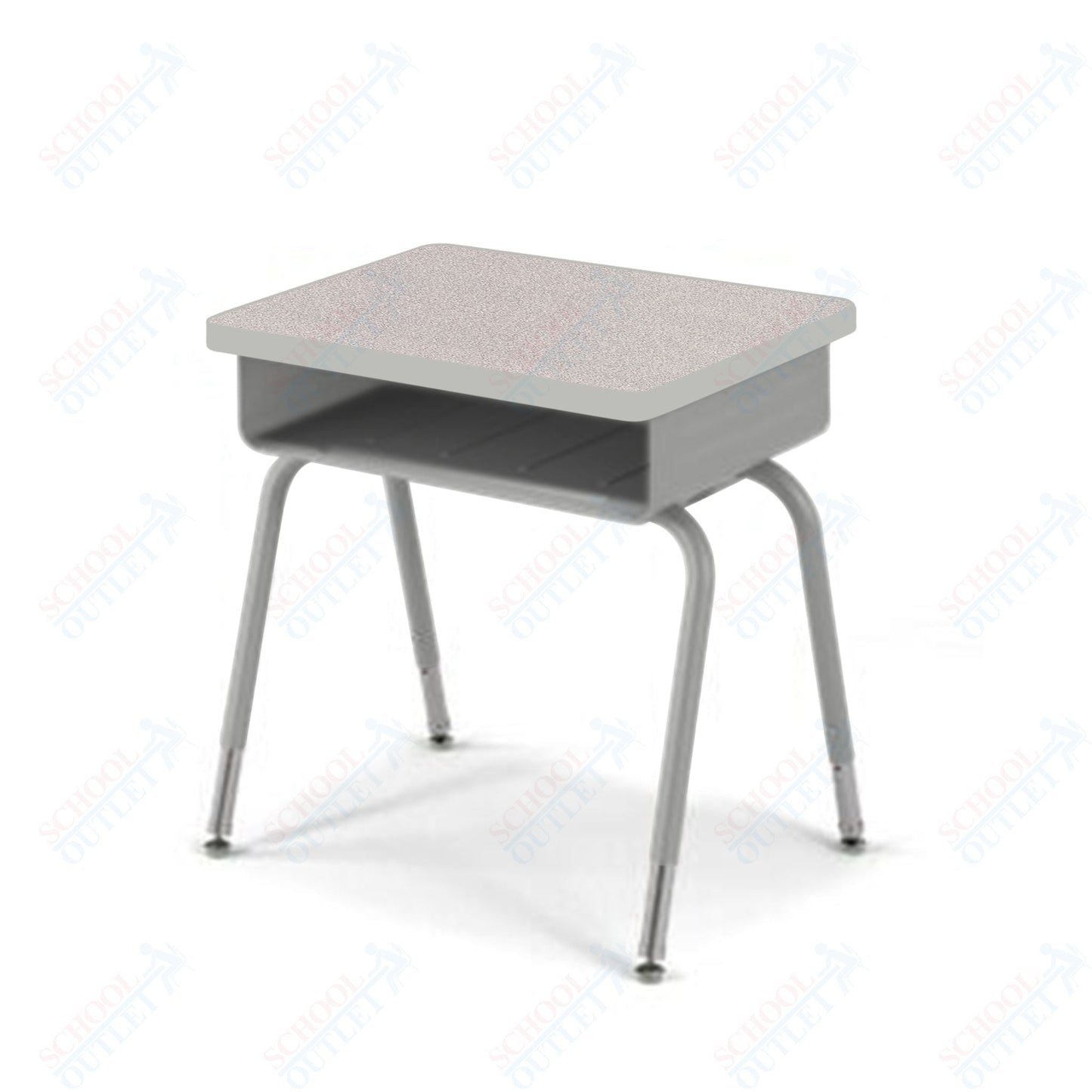 USA Capitol Aptitude Open Front Student Desk, Adjustable Height 23.5" - 30.5", Hard Plastic Top (400) - SchoolOutlet