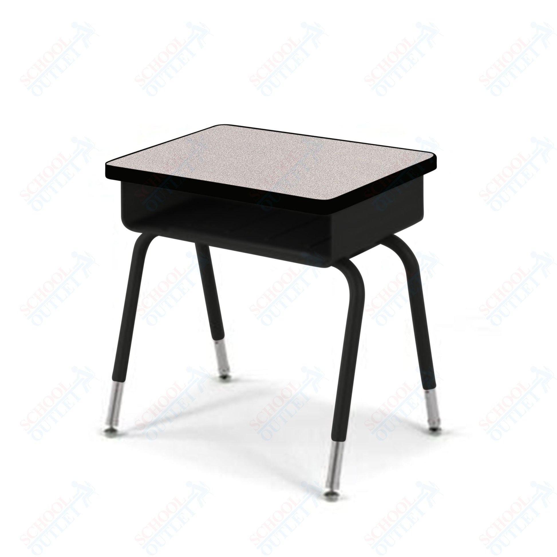 USA Capitol Aptitude Open Front Student Desk, Adjustable Height 23.5" - 30.5", Hard Plastic Top (400) - SchoolOutlet