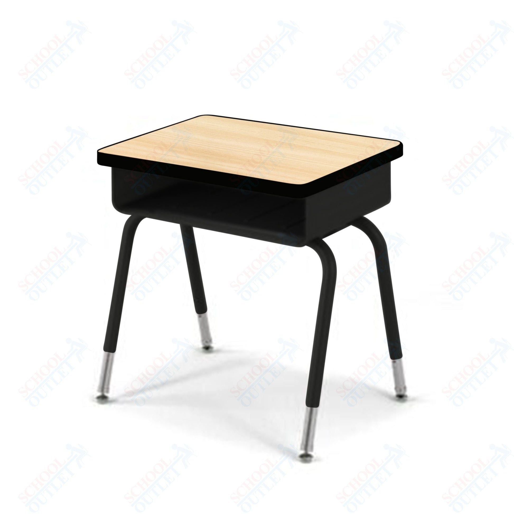 USA Capitol Aptitude Open Front Student Desk, Adjustable Height 23.5" - 30.5", Hard Plastic Top (400) - SchoolOutlet