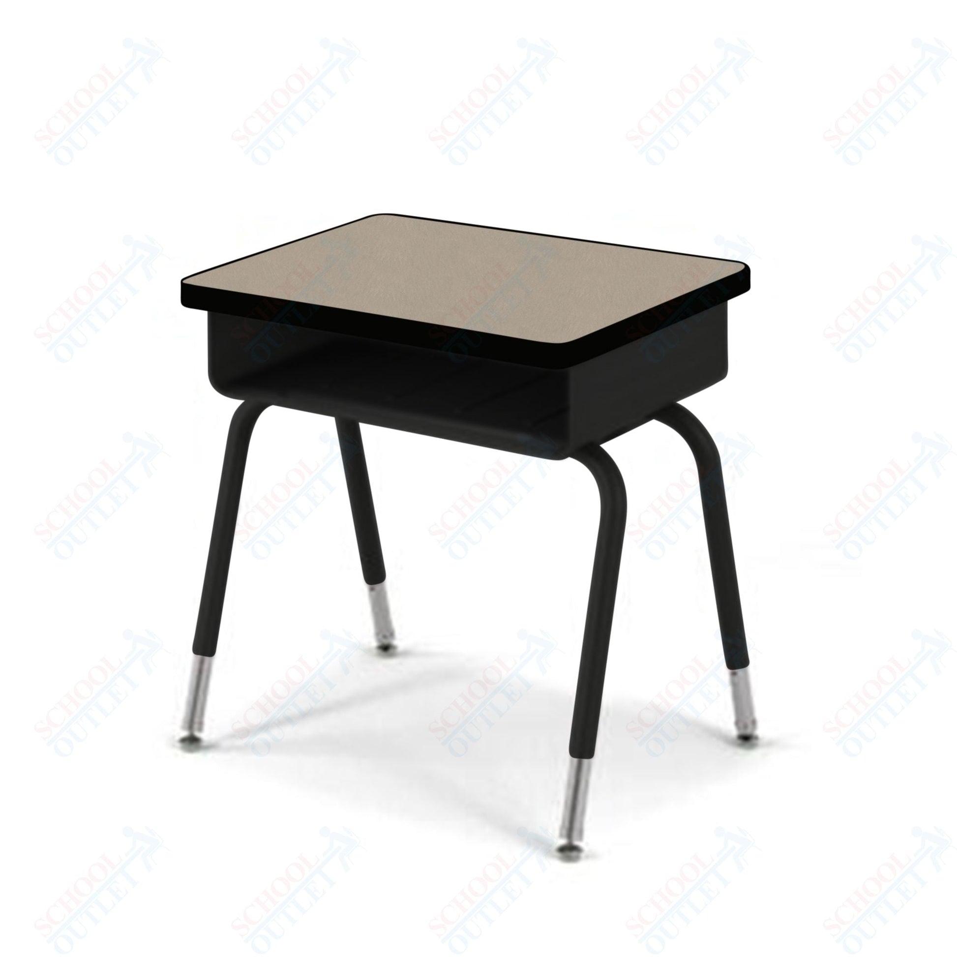 USA Capitol Aptitude Open Front Student Desk, Adjustable Height 23.5" - 30.5", Hard Plastic Top (400) - SchoolOutlet